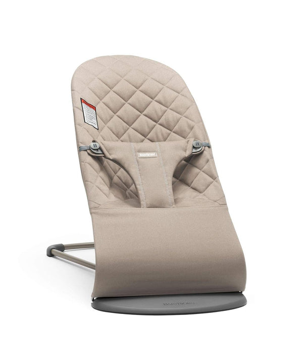 Bouncer Bliss, Sand Gray, Woven, Classic Quilt | 2-In-1 Adjustable Baby Bouncer Seat and Toddler Chair, Newborn to Toddler (8-29 Lbs), 4 Positions, Lightweight & Portable
