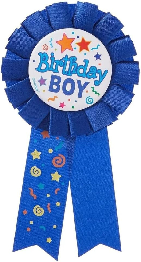 Birthday Boy Blue Fabric Award Badge - 7" (1 Pc) - Perfect Celebration Accessory for Unforgettable Party