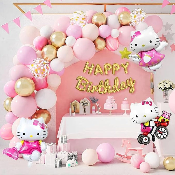 12Pcs Kitty Foil Balloons for Kitty Birthday Party Girls Birthday Party Balloons,Baby Shower Birthday Party Decorations