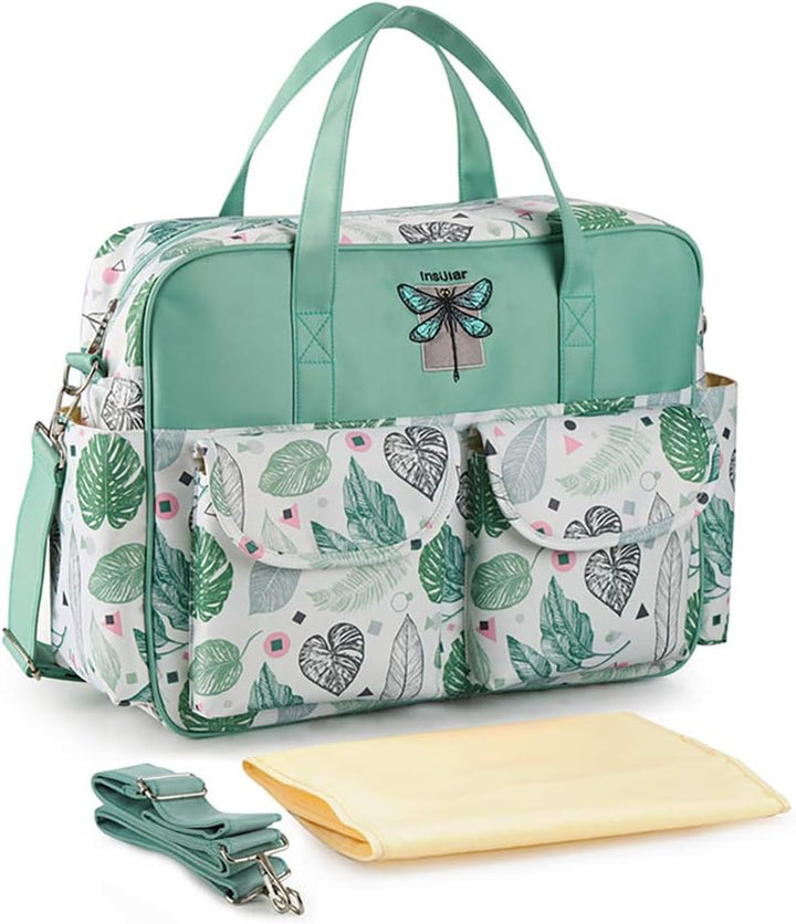 Mummy Shoulder Bag Diaper Bag Chic Nappy Changing Bag Tote/Messenger Style Large with Changing Mat, Adjustable Straps