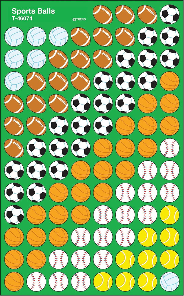 Trend, Inc. Sports Balls Supershapes Stickers, 800 CT