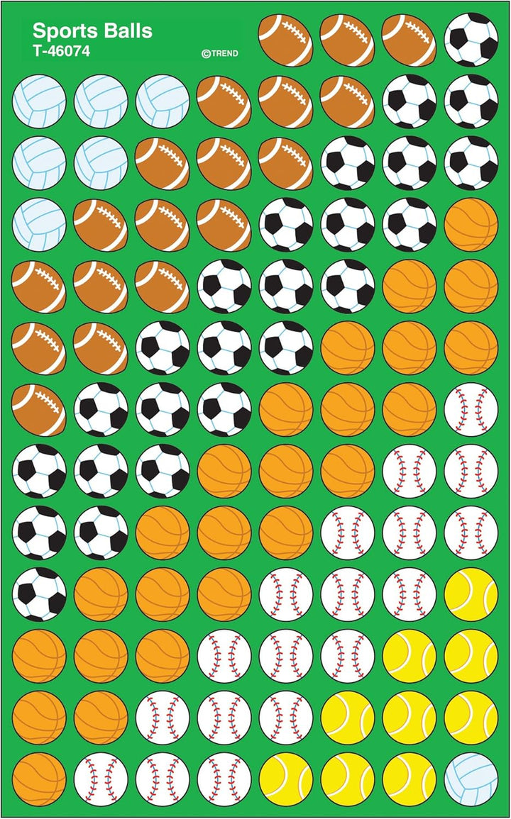 Trend, Inc. Sports Balls Supershapes Stickers, 800 CT