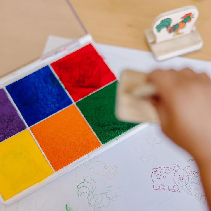 Rainbow Stamp Pad - 6 Washable Inks
