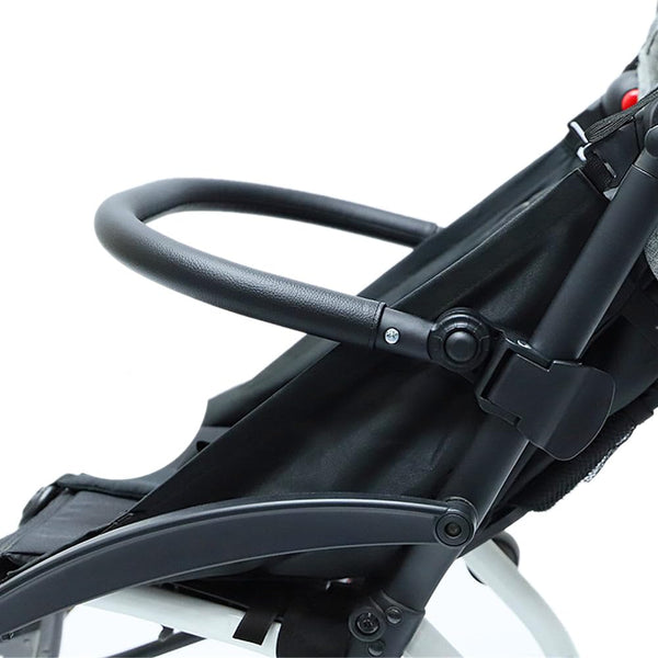 Adjustable Angle Baby Stroller Bumper Bar, Armrest, Handle, Crossbar Accessories Just for BBZ YOYO/YOYO2 with Black Smooth Leather Cover