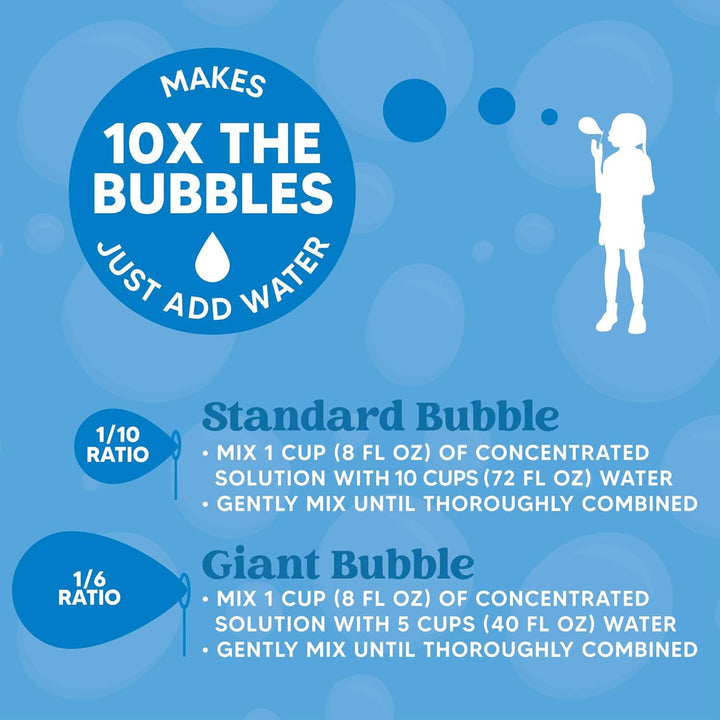 100 Oz Concentrated Bubble Solution (Up to 8 Gallon) for Large Party in Summer Celebrations, Party Favor, Bubble Summer Toy, Classroom Prizes, Easter (Blue)