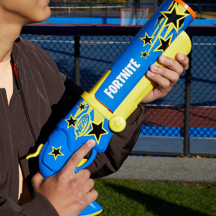 Fortnite Half Tone Hero Blaster, Bonus Code to Unlock Half Tone Hero Wrap in the Game, Break Open Loading, 12  Elite Darts, Fortnite Gifts (Amazon Exclusive)