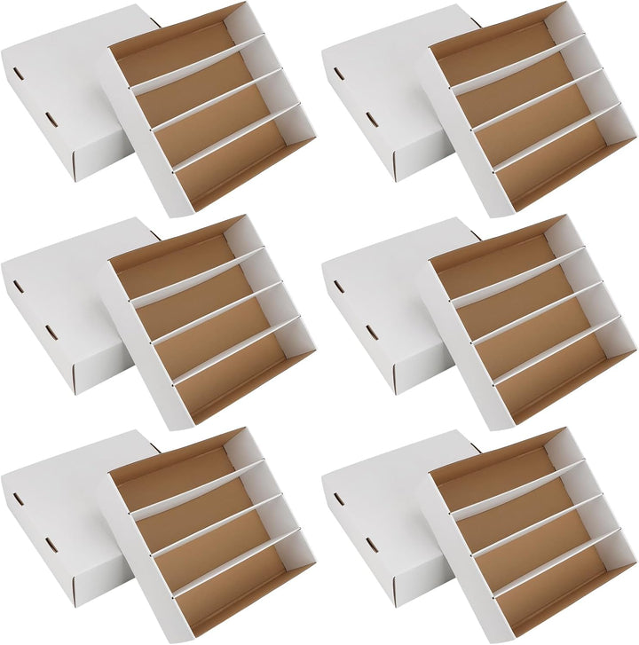 Trading Card Storage Box 3120 Count Collector Cards Box White Sports Card Storage Boxes Card Sorting Tray Cases Cards Collection Trading Cards Box for Soccer Basketball Cards(4 Set)
