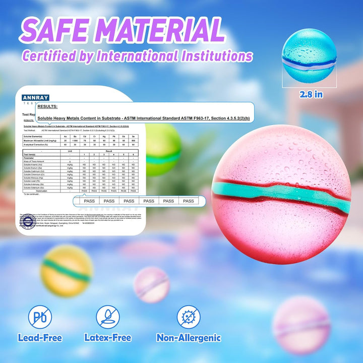 【12 Pack】Magnetic Reusable Water Balloons Fast Refillable for Kids Outdoor Activities, Latex-Free Kids Pool Beach Bath Toys, Self-Sealing Water Bomb Quick Fill for Summer Games (12)