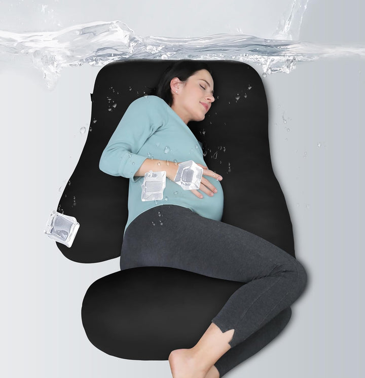 Pregnancy Pillows for Sleeping - U Shaped Full Body Maternity Pillow with Removable Cover - Support for Back, Legs, Belly, HIPS - 57 Inch Pregnancy Pillow for Women - Grey