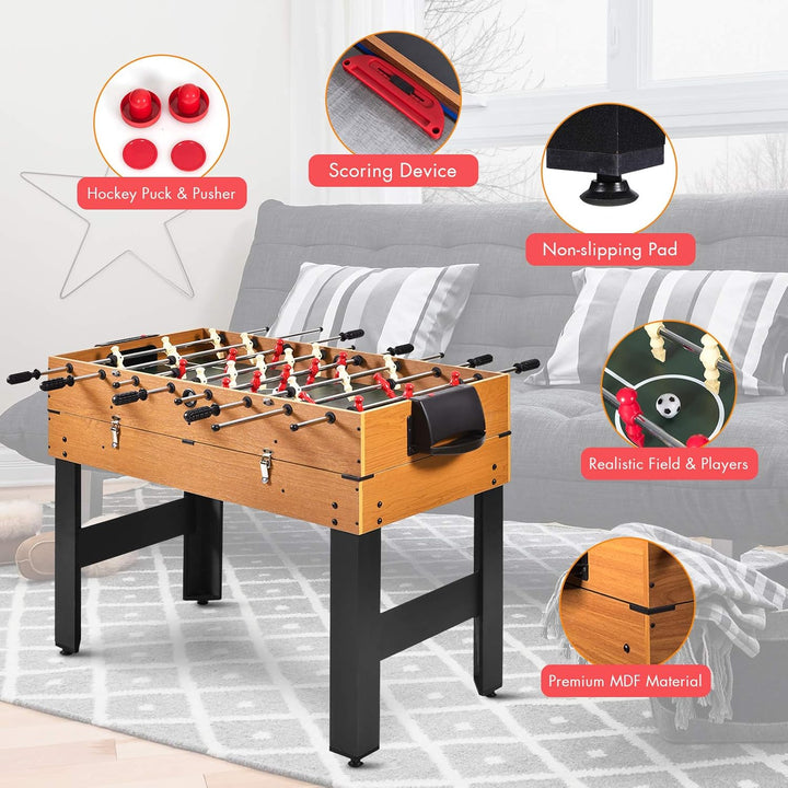 3 in 1 Multi Game Table, 49 Inch with Foosball Hockey & Billiards, Competition Sized Combo Game Table for Home, Game Room, Bar, Party, Club