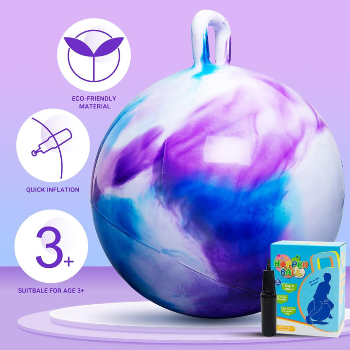 Hopper Balls for Kids 3-8, 18 Inches Bouncy Ball with Handle, 18" Inflatable Bouncing Hopper, 45Cm Jumping Toys, Garden Hopping Toys Girls Boys Gifts