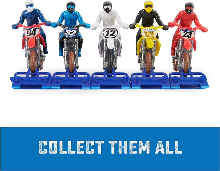 , Authentic 5-Pack of 1:24 Scale Die-Cast Motorcycles with Rider Figure, Toy Moto Bike for Kids and Collectors Ages 3 and Up
