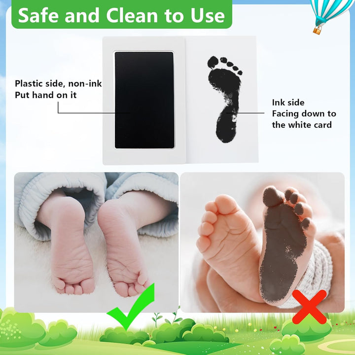 6-Pack Baby Inkless Hand and Footprint Kit, Ink Pad Paw Print Kit for Dogs, Dog Nose Print Kit, Dog Paw Print Kit - Baby Footprint Kit with Clean-Touch, 12 Imprint Cards ( Jet Black )