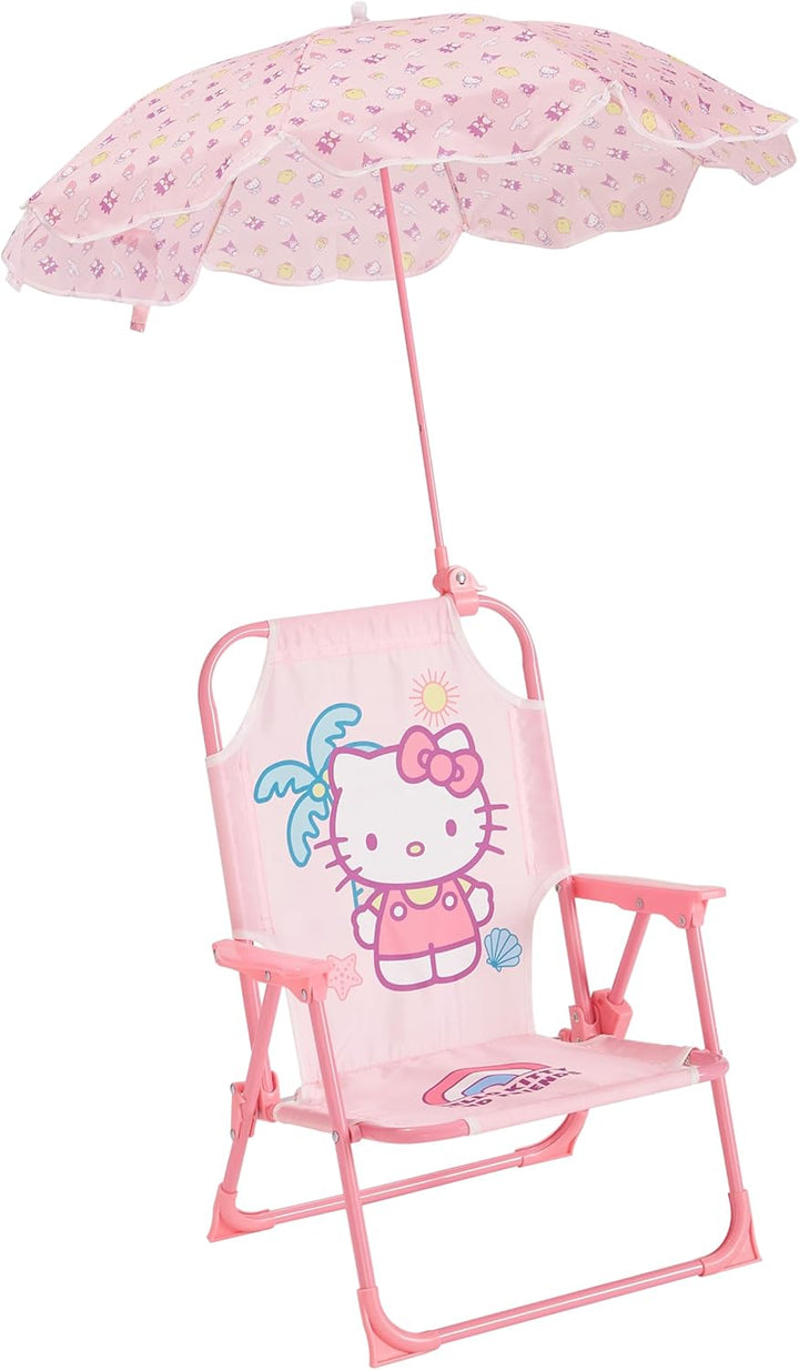 Bluey Kids Outdoor Folding Beach Chair with Umbrella,Portable Camp Chair for Ages 3+, Lightweight & Compact for Beach, Camping, and Backyard