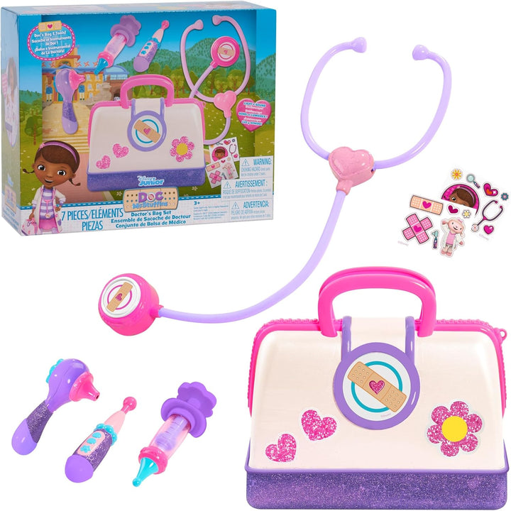 Disney Junior  Toy Hospital Doctor'S Bag Set, 7-Piece Dress up and Pretend Play Doctor Kit, Kids Toys for Ages 3 up by