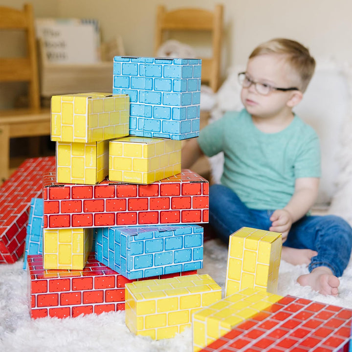 Jumbo Extra-Thick Cardboard Building Blocks - 40 Blocks in 3 Sizes