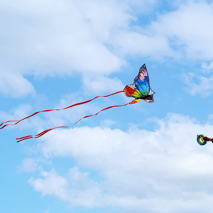 Butterfly Kites for Kids and Adults, Easy to Fly Large Single Line Kite for Boys and Girls - 55" X 28" Beach Kite for Beginners, 300Ft String Handle Included