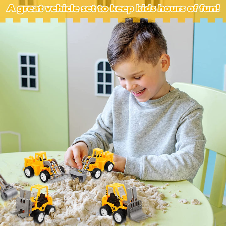 12 Pcs Construction Engineering Trucks Small Digger Truck Toys Pull Back Vehicles Mini Excavator Toys Car Set for Kids Birthday Party Favors Boys Girls Gifts Cake Stocking Stuffers