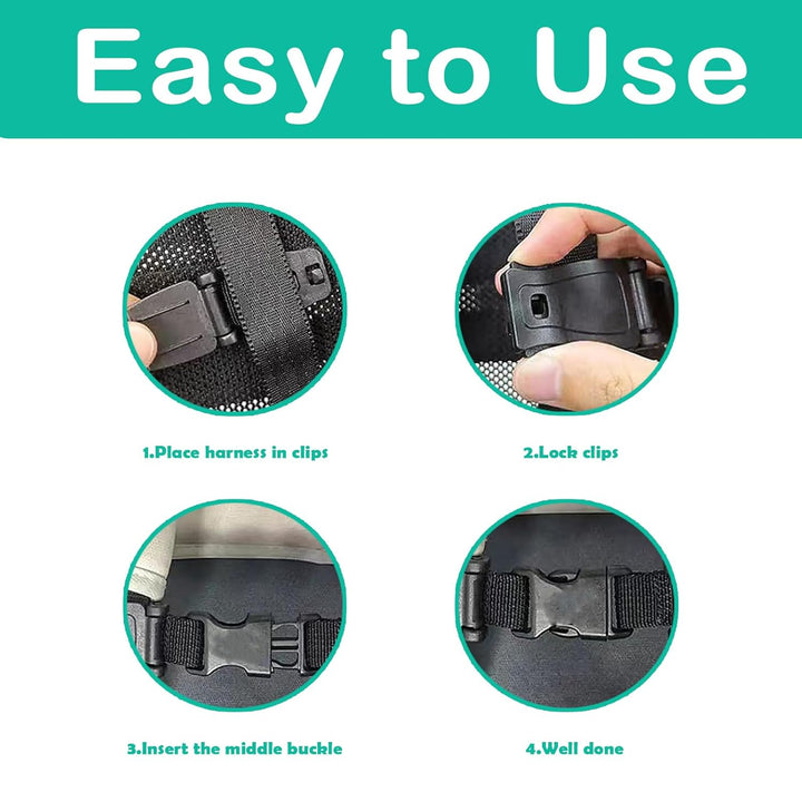 2 Pcs Seat Chest Harness Buckle,Anti Escape Seat Strap Baby Harness Chest Buckle,Baby Anti-Slip Safety Strap,For Strollers,High Chairs,Baby Carrier,Schoolbags(Black)