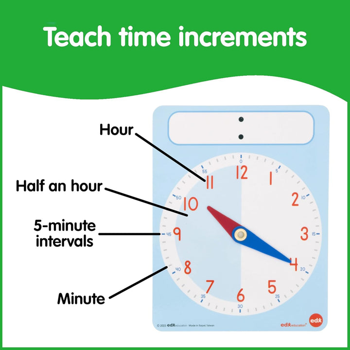 Learning Clock Activity Set | 8 Double-Sided Activity Cards and 25 Flashcards | Digital and Analog Teaching Clocks for Kids