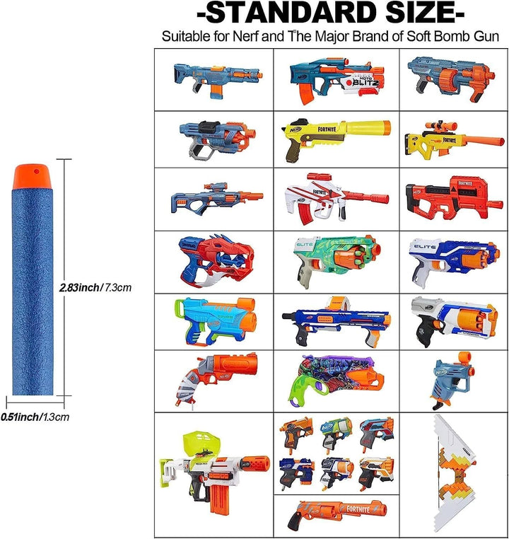 Nerf N Strike Blaster Compatible Dart Bullets, Compatible with All Elite 2.0 Series Blasters Blue (100 Blue)