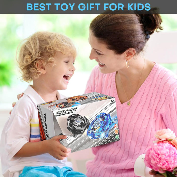 X Battling Set, 12 Spinning Tops, 3 Launchers and 1 Grip with Storage Box, Kids Toys Birthday Gift Ideal for 6+ Years Old Boys