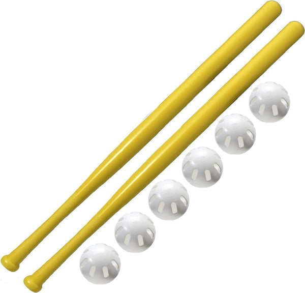 Ball 2 Pack  32" Bats and 6 Baseballs Official Size = 8 Pack