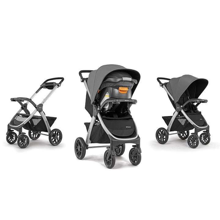 Bravo 3-In-1 Trio Travel System, Bravo Quick-Fold Stroller with Keyfit 30 Infant Car Seat and Base, Car Seat and Stroller Combo | Camden/Black