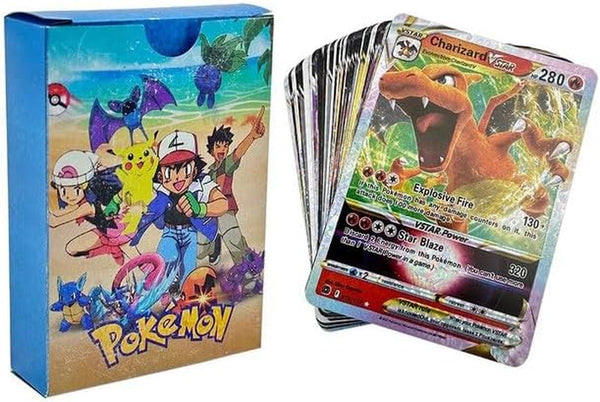 55 PCS Diamond Foil Battle Cards – Rare V, GX, VMAX Styles – No Duplicates – Premium Trading Card Set – Gift for Kids & Collectors – Compatible Game Cards