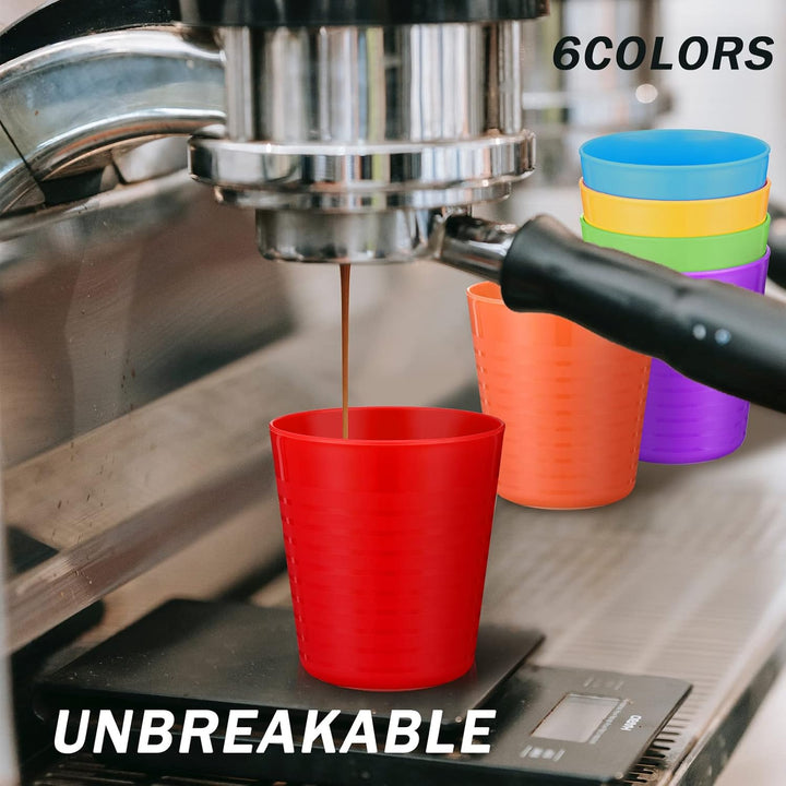 36Pcs Kids Cups 8 Oz Unbreakable Plastic Stackable Juice Reusable Tumblers Bulk Plastic Drinking Cups for Toddlers Baby Kids, Dishwasher Safe, 6 Colors(Bright Colors)