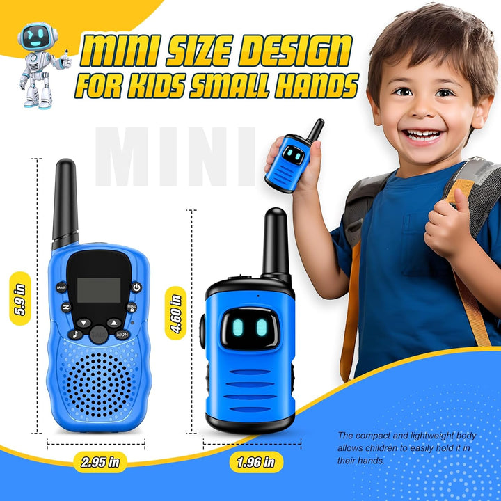 Kids Walkie Talkies Toys for Boys:  Mini Robots Walkies Talkies 2 Pack Birthday Gifts for 3 4 5 6 7 8 Year Old Boys Toys Age 4 5 6 7 8 Camping Outdoor Games