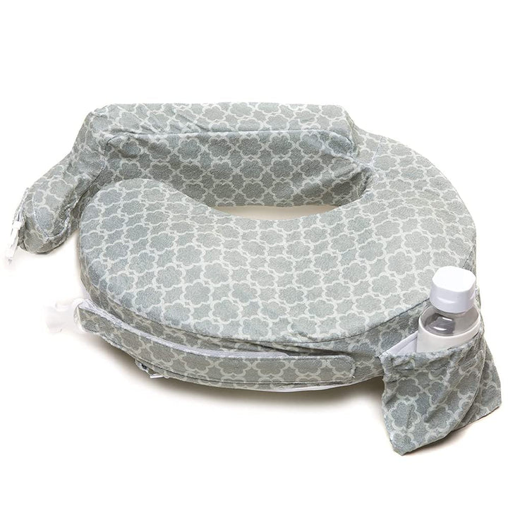 Nursing Pillow - Deluxe - Enhanced Comfort W/ Slipcover - Ergonomic Breastfeeding Pillow for Ultimate Support for Mom & Baby - Adjustable Pillow W/ Handy Side Pocket, Evening Grey
