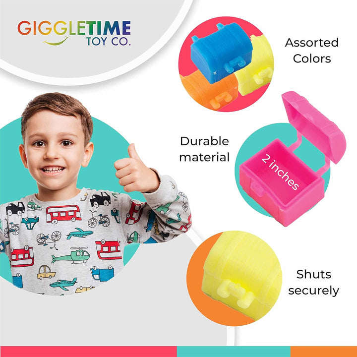 Schooltime Sparkles Tooth Holders for Kids at School .75 Inch Box, Tooth Keep Chest Assortment, Tooth Holder for Baby Teeth, Party Favor, Piñata Stuffer, Dental Bag, Prizes - 144 Pcs