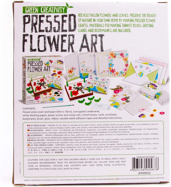 4M Green Creativity Pressed Flower Art Kit, Recycle Flowers Art & Crafts DIY Kit, for Boys & Girls Ages 5+