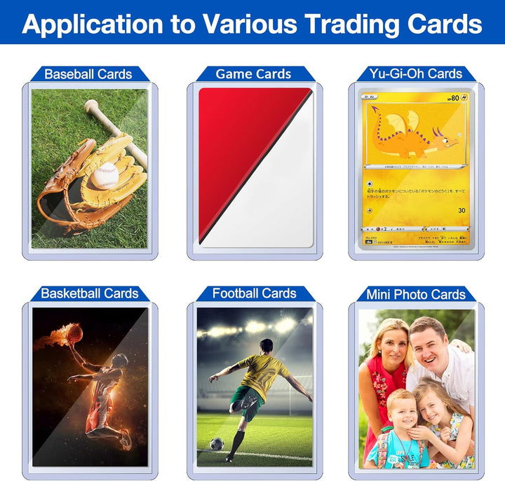 32 Count Topload Card Holder,  35PT Topload Card Protector, 3" X 4" Hard Plastic Card Sleeves, Baseball Card Protector, Rigid Toploading Card Case for Collectible Trading Sports Cards