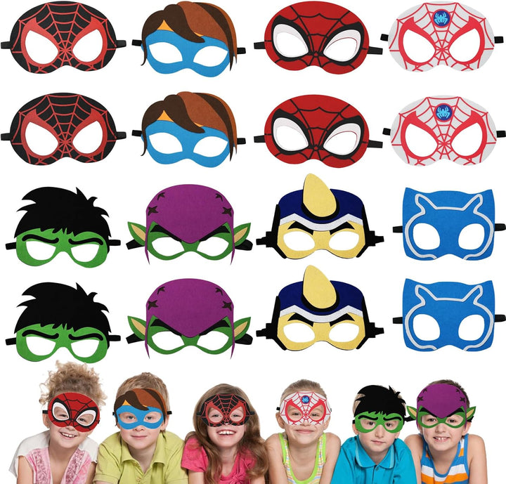 Masks Party Favors for Kids, 16 Packs Supplies for Kids Dress up Birthday Gift Halloween Cosplay Party Masks Supplies