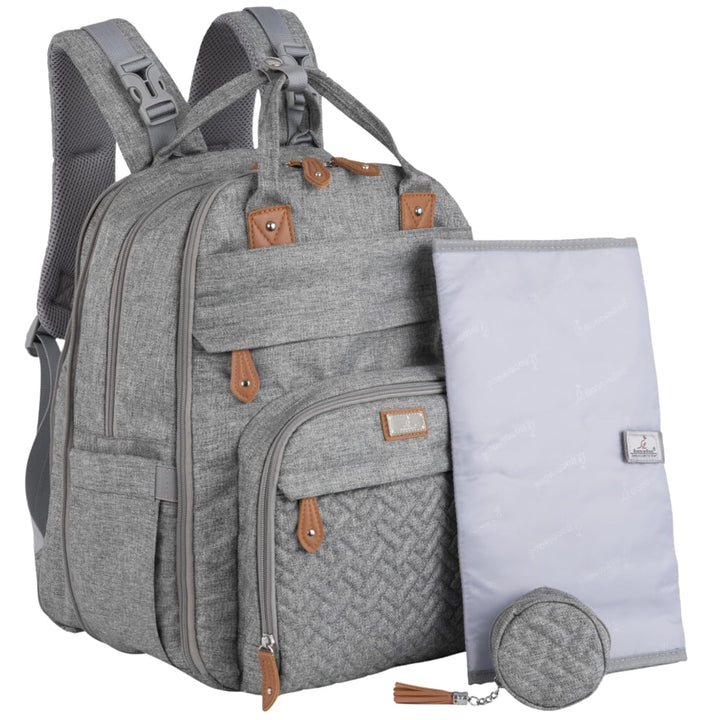 Diaper Bag Backpack - Baby Essentials Travel Tote - Multi Function Waterproof Diaper Bag, Travel Essentials Baby Bag with Changing Pad, Stroller Straps & Pacifier Case - Unisex, Dark Gray