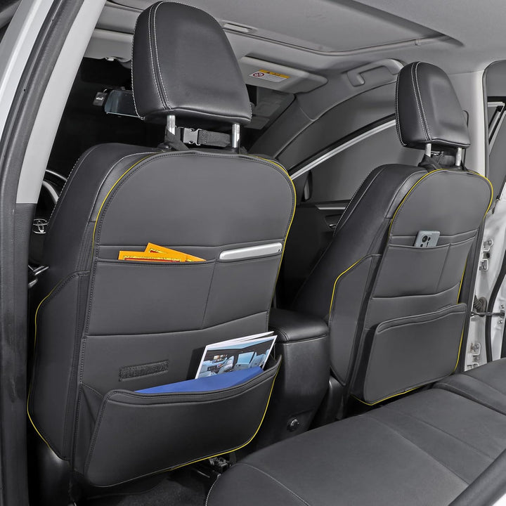 Seat Back Protector,Preventing the Impact of Children Stepping on the Seat Backrest,Beautiful Appearance and Easy to Clean,Black (Black -2Pcs)