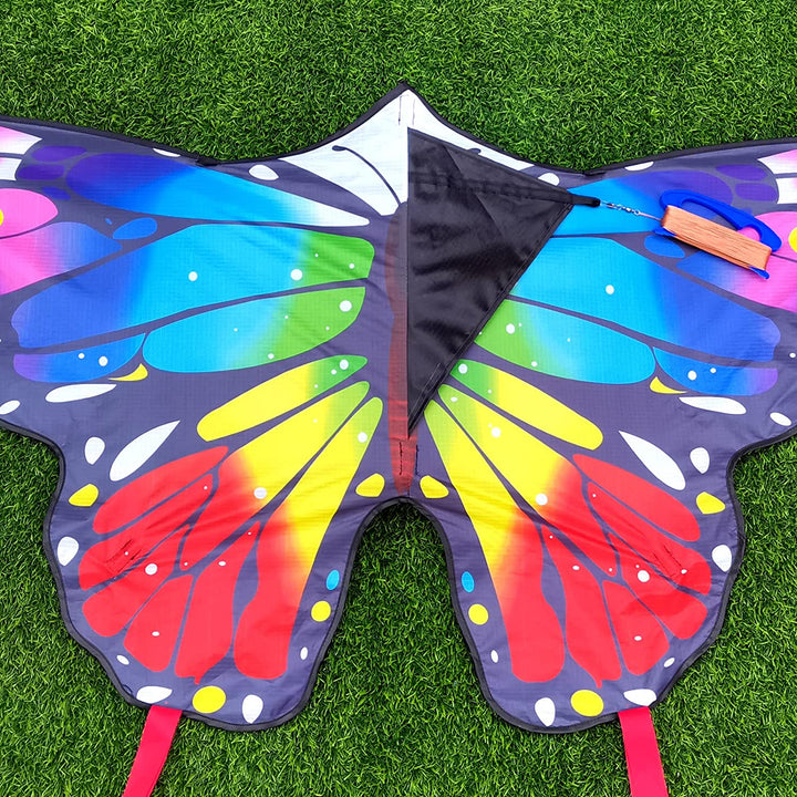 Butterfly Kites for Kids and Adults, Easy to Fly Large Single Line Kite for Boys and Girls - 55" X 28" Beach Kite for Beginners, 300Ft String Handle Included