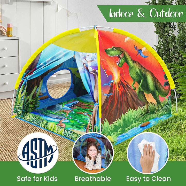 Dino Super Dome with Roar Button, Dinosaur Toys and LED Lights - Epic Dinosaur Tent for Kids Aged 3-12 Perfect for Indoor & Outdoor Adventures