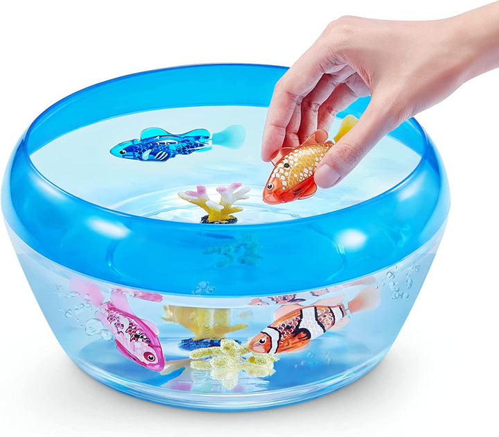 Robo Fish Robotic Swimming Fish (Teal + Orange) by  Water Activated, Changes Color, Comes with Batteries, Amazon Exclusive (2 Pack) Series 3