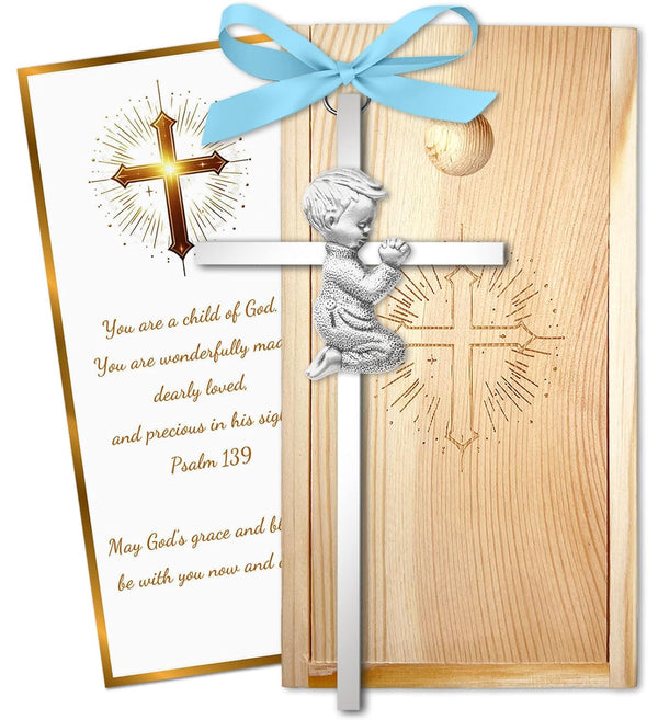 Baptism Gifts for Boys & Girls,First Communion Gifts for Kids,Christening Baby Shower Party 6In Praying Cross