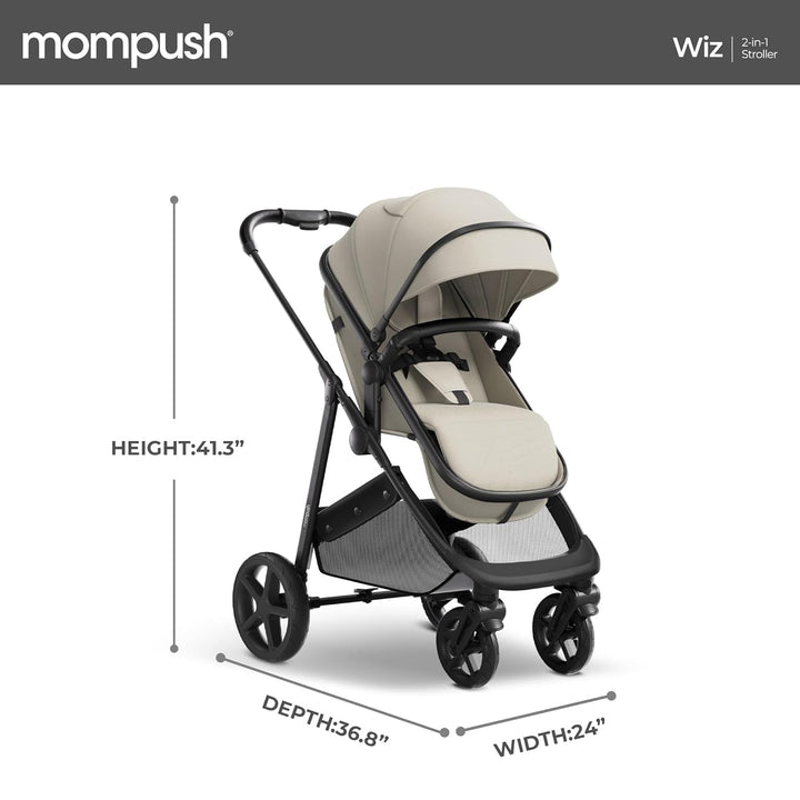 Wiz 2 in 1 Baby Stroller with Bassinet Mode, Convertible Infant Stroller for Newborn and Toddler with Reversible Seat and Large UPF 50+ Canopy