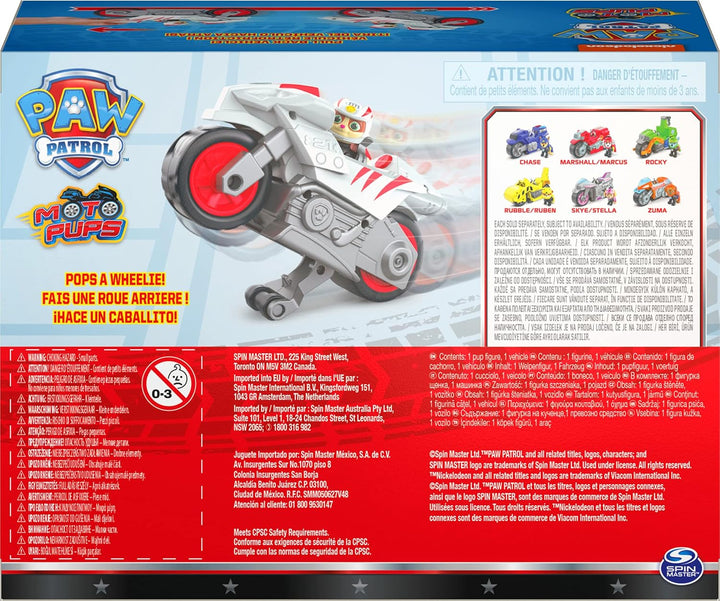 , Moto Pups Wildcat’S Deluxe Pull Back Motorcycle Vehicle with Wheelie Feature and Toy Figure