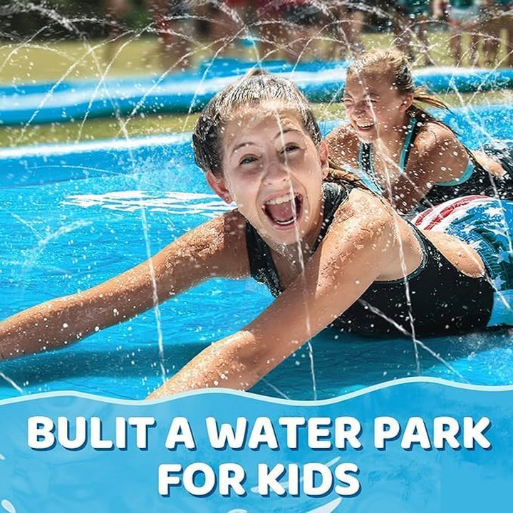 31.5FT Slip Water Slide, Extra Long Slip Lawn Water Slides for Kids Adults Backyard with 2 Inflatable Bodyboards and Sprinkler, Summer Outdoor Water Toys