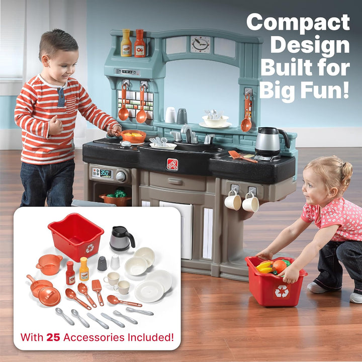 Best Chefs Kids Kitchen Playset, Indoor/Outdoor Kitchenette, Interactive Play with Lights and Sounds, Made of Durable Plastic, Includes 25 Piece Toy Accessories, for Toddlers 2+ Years Old