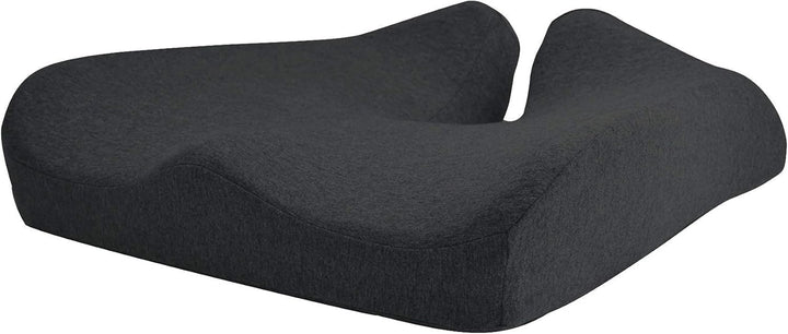 Patented Pressure Relief Seat Cushion for Long Sitting Hours on Office & Home Chair - Extra-Dense Memory Foam for Soft Support. Car Pad for Hip, Tailbone, Coccyx, Sciatica - Black