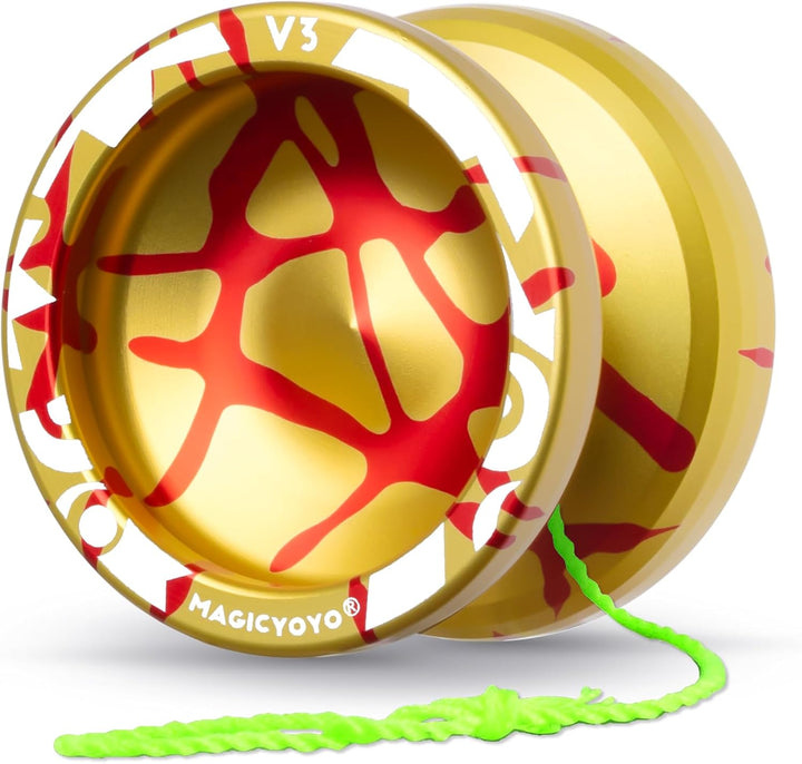 V3 Yoyo for Kids 8-12 or Above, Responsive Yoyo Professional with Dual Function, Professional Trick Yo Yo for Adults with 12 Yo-Yo Strings, KK Bearing, Bearing Puller, Axle,Case Bag -Black