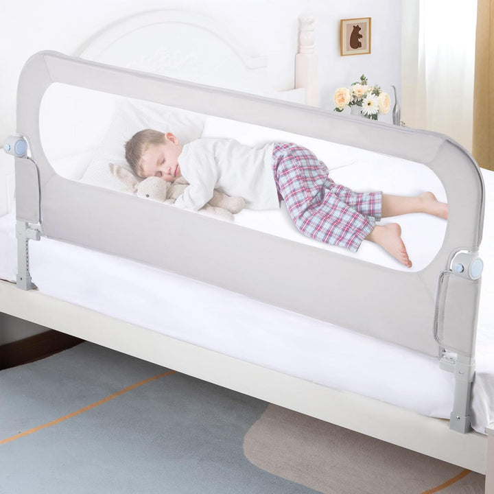 Baby Bed Rail Guard for Toddlers -46" Toddler Bed Rails for Twin, Full, Queen, King Bunk Size Bed Swing down Bedrail Extral Tall Child Safety Side Railing Guards for Kids