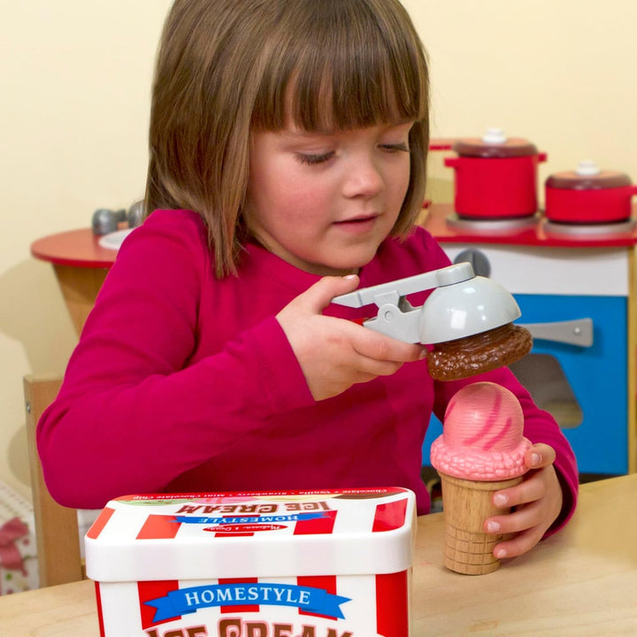 Scoop and Stack Ice Cream Cone Magnetic Pretend Play Set, Multicolor - FSC Certified